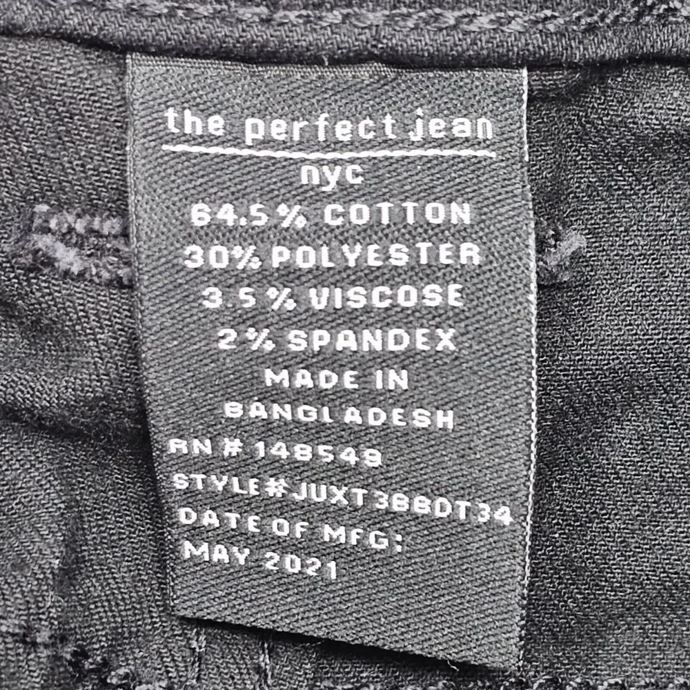 NWT The Perfect Jean NYC Size 48 Athletic Fit Bandit Black Stretch‎ 34